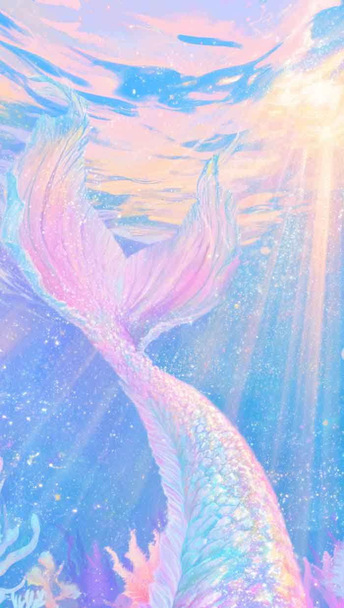 pastel mermaid tale illustration