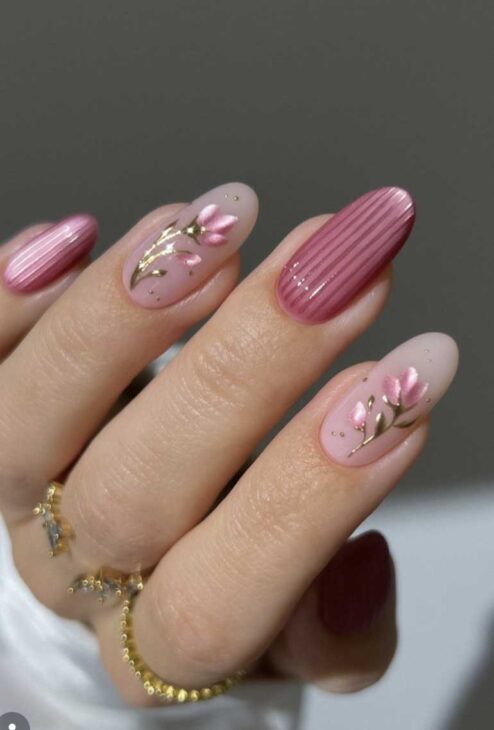 pink spring nails