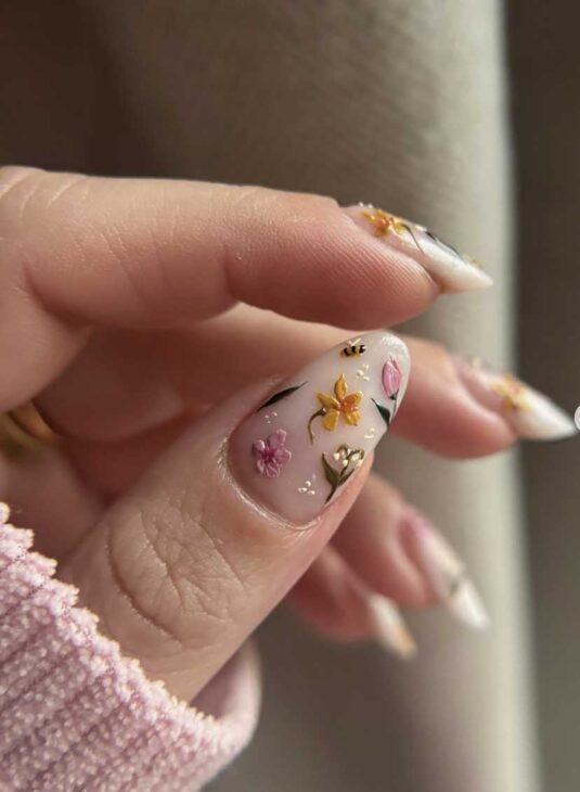 textured spring nails