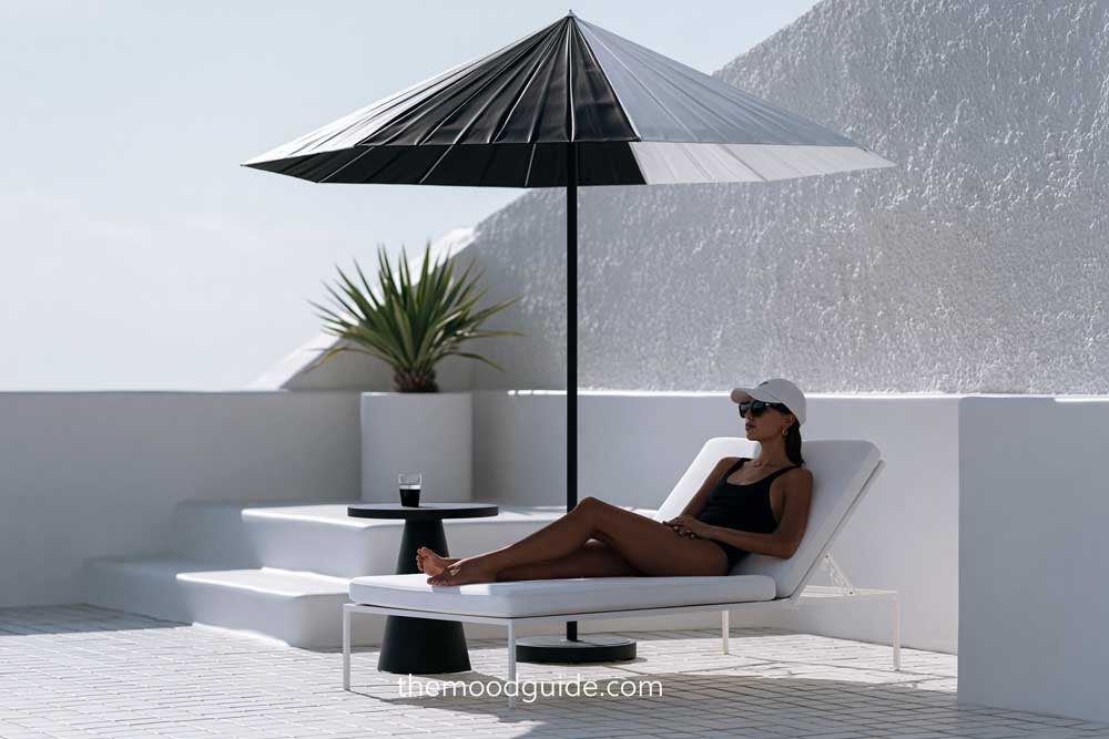 black and white minimal summer patio 