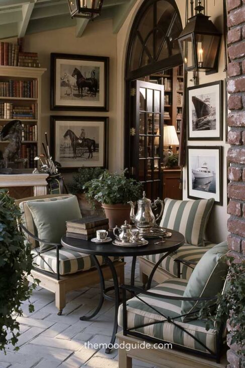 old money outdoor summer patio