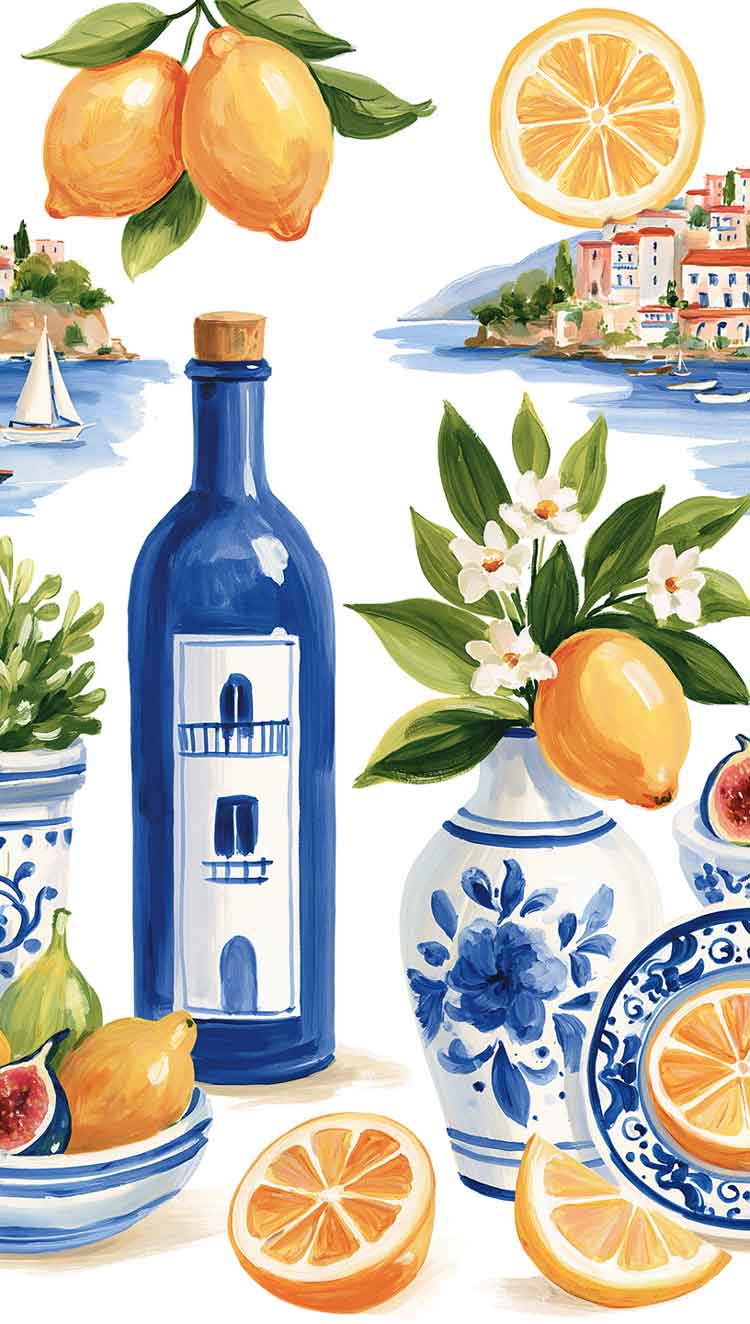 amalfi aesthetic background
