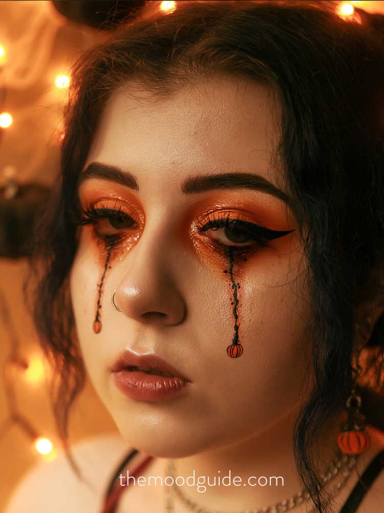 grunge orange halloween eye makeup